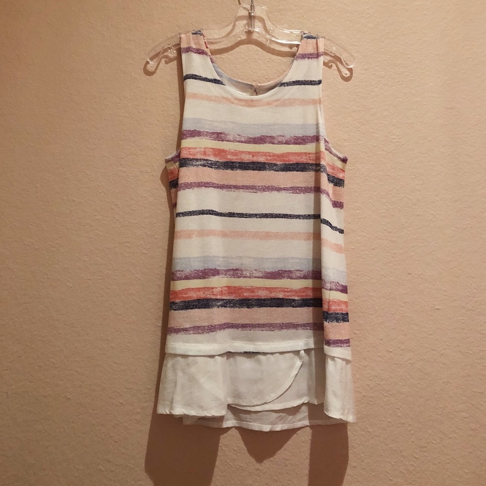 Girls Striped Dressy Tank Top
